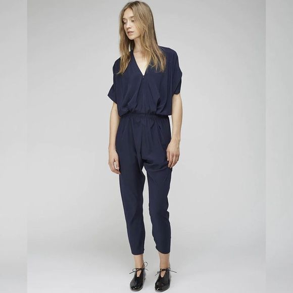 Zero + Maria Cornejo Pants - Zero + Maria Cornejo Lena Jumpsuit in Ink Jet